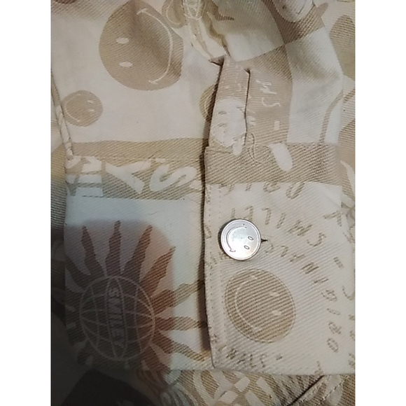 💕NWOT💕 Women's /Juniors H&M Smiley Button-Down Shirt/Jacket Oversize XS Beige - Picture 10 of 12